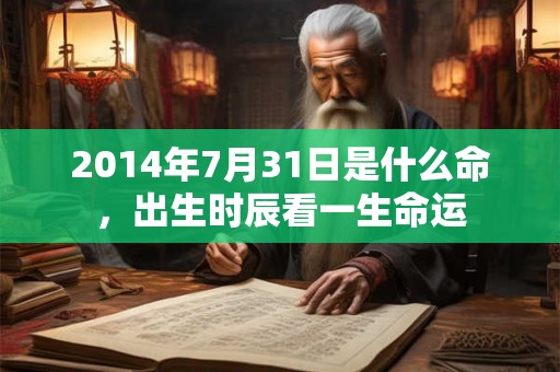 2014年7月31日是什么命，出生时辰看一生命运