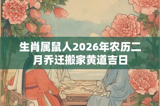 生肖属鼠人2026年农历二月乔迁搬家黄道吉日