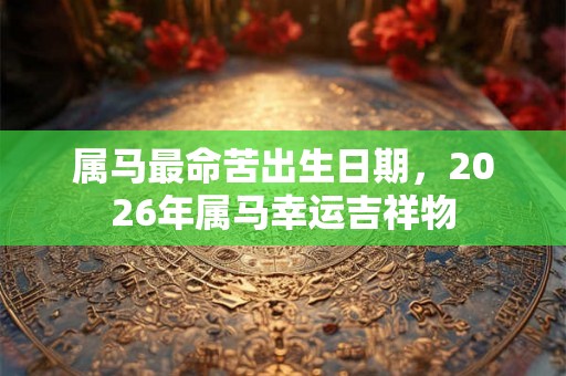 属马最命苦出生日期,2026年属马幸运吉祥物 属马最命苦出生日期,2026年属马幸运吉祥物
