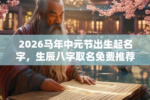 2026马年中元节出生起名字，生辰八字取名免费推荐