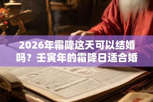 2026年霜降这天可以结婚吗？壬寅年的霜降日适合婚嫁不