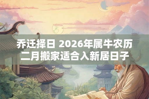 乔迁择日 2026年属牛农历二月搬家适合入新居日子
