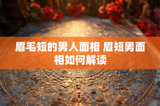 眉毛短的男人面相 眉短男面相如何解读