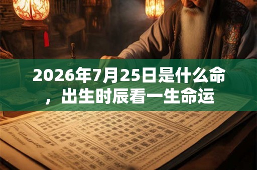 2026年7月25日是什么命，出生时辰看一生命运