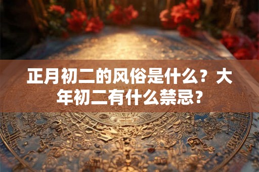 正月初二的风俗是什么？大年初二有什么禁忌？