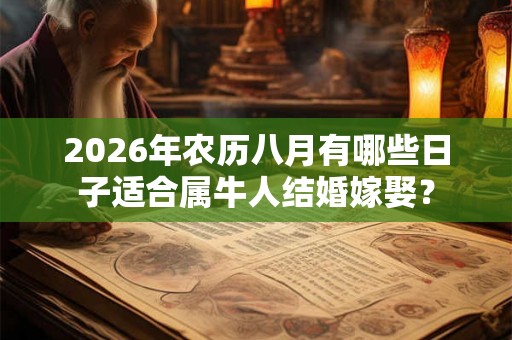 2026年农历八月有哪些日子适合属牛人结婚嫁娶? 2026年农历八月有哪些日子适合属牛人结婚嫁娶?