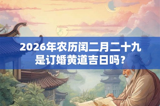 2026年农历闰二月二十九是订婚黄道吉日吗？