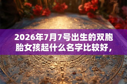 2026年7月7号出生的双胞胎女孩起什么名字比较好，五行属什么？