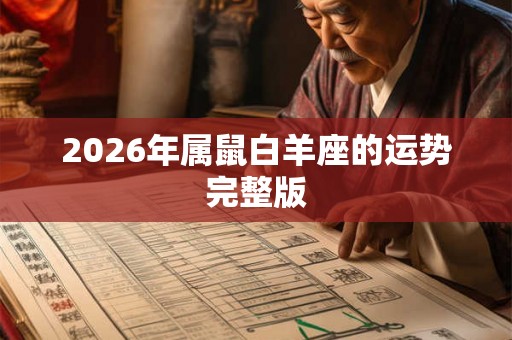 2026年属鼠白羊座的运势完整版
