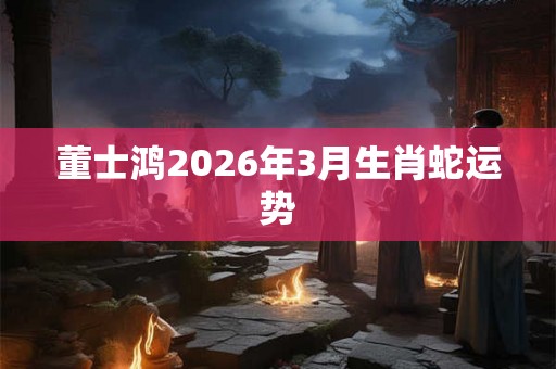 董士鸿2026年3月生肖蛇运势