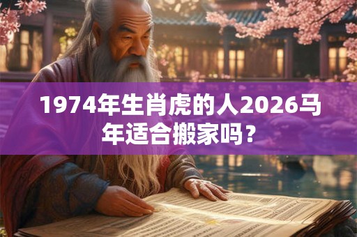 1974年生肖虎的人2026马年适合搬家吗？