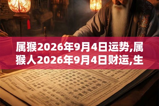 属猴2026年9月4日运势,属猴人2026年9月4日财运,生肖猴2026年9月4日运势