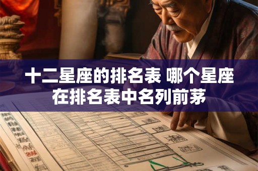 十二星座的排名表 哪个星座在排名表中名列前茅