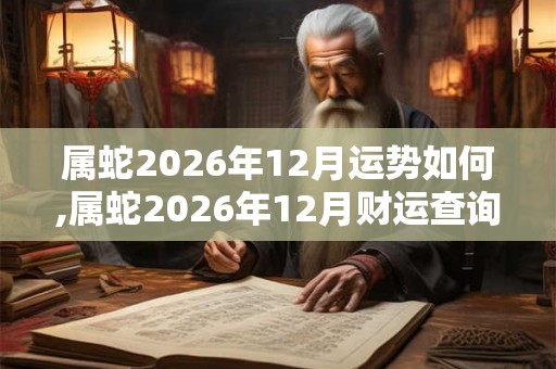 属蛇2026年12月运势如何,属蛇2026年12月财运查询