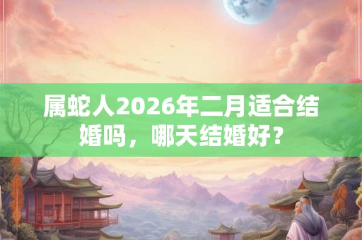 属蛇人2026年二月适合结婚吗,哪天结婚好? 属蛇人2026年二月适合结婚吗,哪天结婚好?