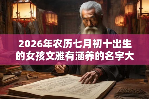2026年农历七月初十出生的女孩文雅有涵养的名字大全 2026年农历七月初十出生的女孩文雅有涵养的名字大全
