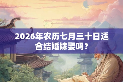 2026年农历七月三十日适合结婚嫁娶吗? 2026年农历七月三十日适合结婚嫁娶吗?