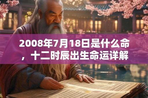 2008年7月18日是什么命，十二时辰出生命运详解