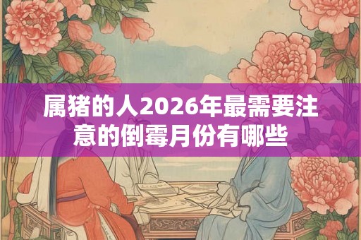 属猪的人2026年最需要注意的倒霉月份有哪些