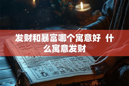 发财和暴富哪个寓意好  什么寓意发财