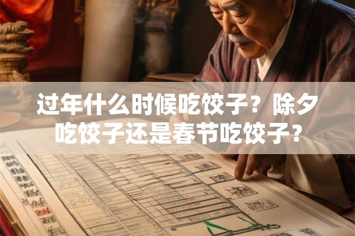 过年什么时候吃饺子？除夕吃饺子还是春节吃饺子？