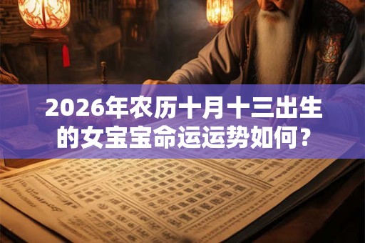 2026年农历十月十三出生的女宝宝命运运势如何？