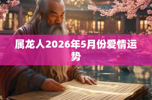 属龙人2026年5月份爱情运势