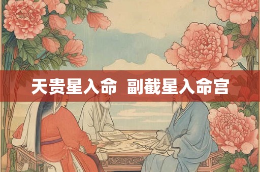 天贵星入命  副截星入命宫