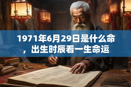 1971年6月29日是什么命，出生时辰看一生命运