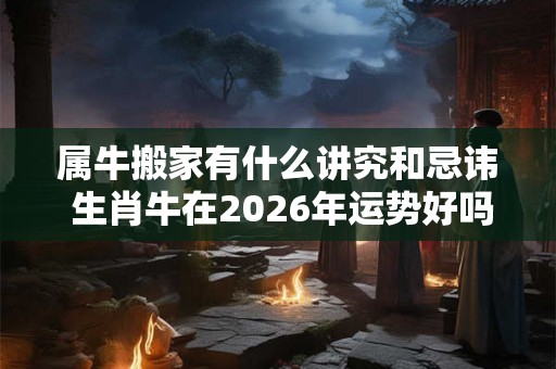 属牛搬家有什么讲究和忌讳 生肖牛在2026年运势好吗