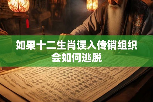 如果十二生肖误入传销组织会如何逃脱