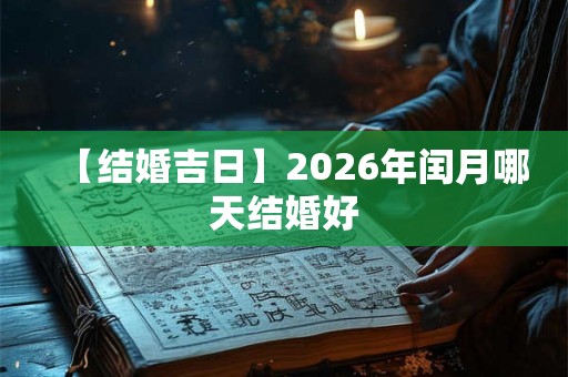 【结婚吉日】2026年闰月哪天结婚好