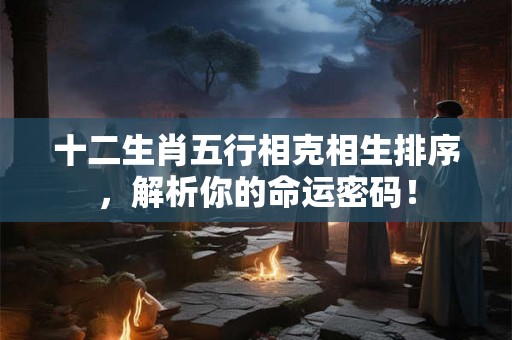 十二生肖五行相克相生排序，解析你的命运密码！