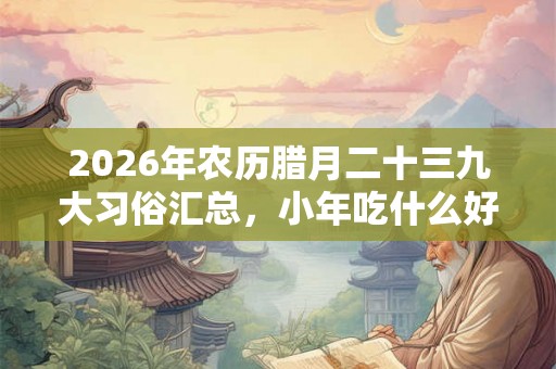 2026年农历腊月二十三九大习俗汇总，小年吃什么好？