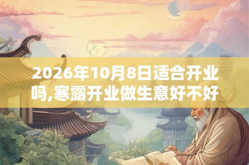 2026年10月8日适合开业吗,寒露开业做生意好不好