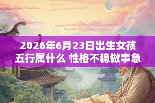 2026年6月23日出生女孩五行属什么 性格不稳做事急躁 2026年6月23日出生女孩五行属什么 性格不稳做事急躁