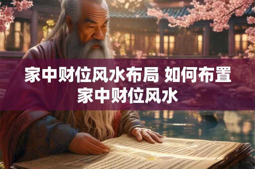 家中财位风水布局 如何布置家中财位风水