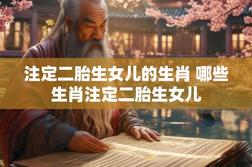 注定二胎生女儿的生肖 哪些生肖注定二胎生女儿