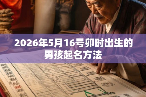 2026年5月16号卯时出生的男孩起名方法