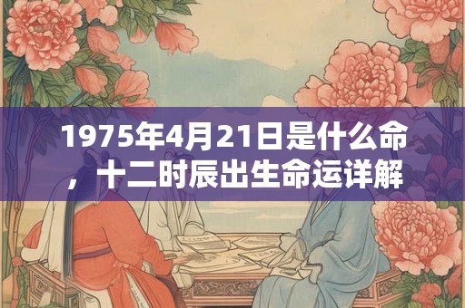 1975年4月21日是什么命，十二时辰出生命运详解