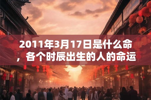 2011年3月17日是什么命，各个时辰出生的人的命运