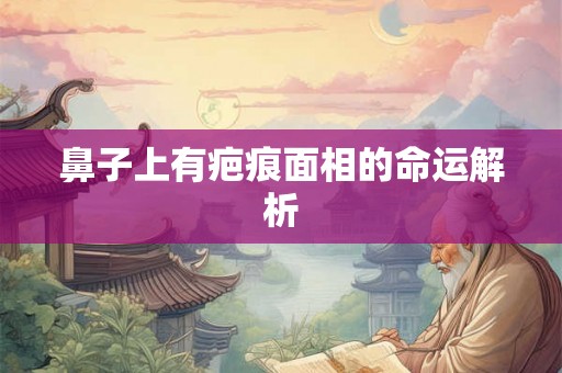鼻子上有疤痕面相的命运解析 鼻子上有疤痕面相的命运解析