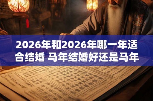 2026年和2026年哪一年适合结婚 马年结婚好还是马年 2026年和2026年哪一年适合结婚 马年结婚好还是马年
