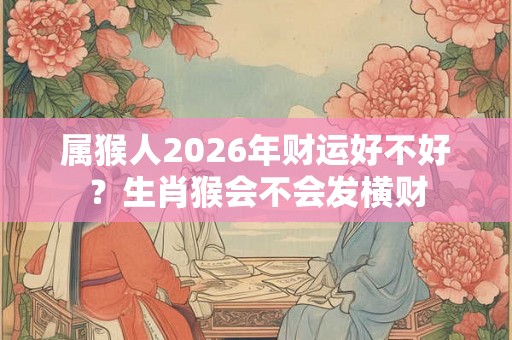 属猴人2026年财运好不好？生肖猴会不会发横财