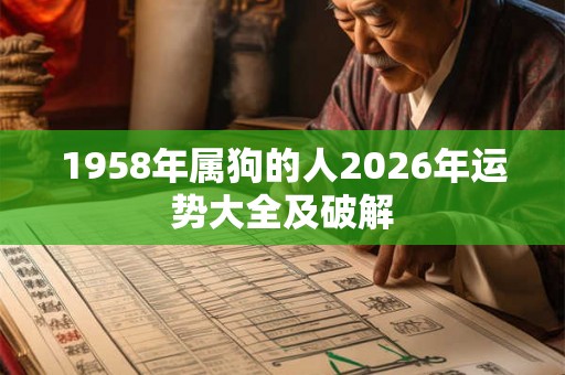 1958年属狗的人2026年运势大全及破解
