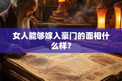 女人能够嫁入豪门的面相什么样？