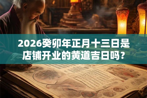 2026癸卯年正月十三日是店铺开业的黄道吉日吗？