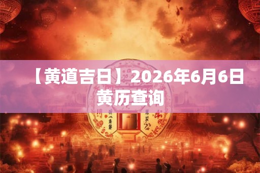【黄道吉日】2026年6月6日黄历查询 【黄道吉日】2026年6月6日黄历查询