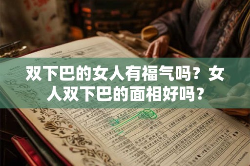 双下巴的女人有福气吗？女人双下巴的面相好吗？