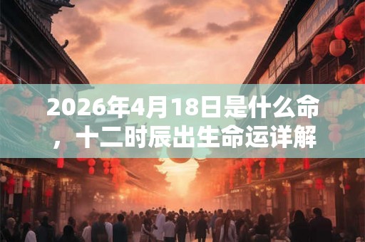 2026年4月18日是什么命，十二时辰出生命运详解